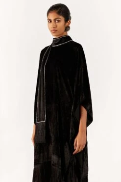 Studio RIGU Classic Black Velvet Kimono Fringe Dress -Echo Clohting Shop 271223sr25 3