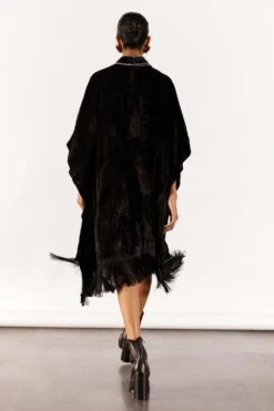 Studio RIGU Classic Black Velvet Kimono Fringe Dress -Echo Clohting Shop 271223sr25 5