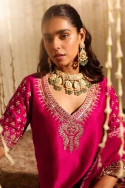Sheetal Batra Aaira Radiant Pink Embellished Kurta Set -Echo Clohting Shop 2712s23b29 4