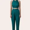 November Noon Bamboo Teal Halter Neck Top