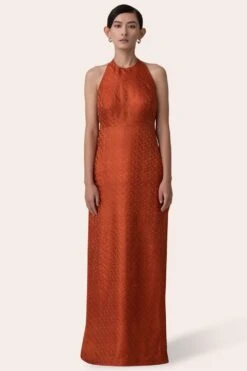 November Noon Canopy Topaz Halter Neck Dress