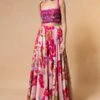 Saaksha & Kinni Pink Mirror Embellished Lehenga Set