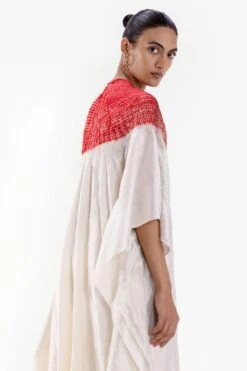 Medium Metallic Ivory Shibori Kaftan -Echo Clohting Shop 27423sm16 3