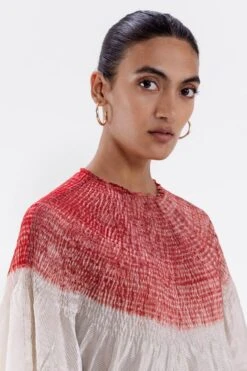 Medium Metallic Ivory Shibori Kaftan -Echo Clohting Shop 27423sm16 4