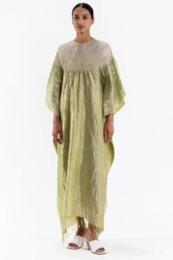 Medium Metallic Pista Shibori Kaftan -Echo Clohting Shop 27423sm17 2