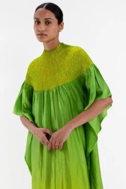 Medium Greem Ombre Shibori Kaftan -Echo Clohting Shop 27423sm25 3
