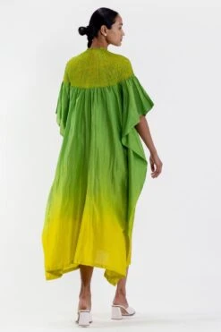 Medium Greem Ombre Shibori Kaftan -Echo Clohting Shop 27423sm25 4