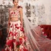 Varun Bahl Salmon Pink Floral Lehenga Set
