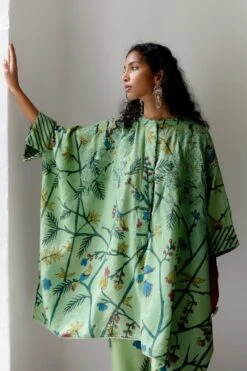 Archana Jaju Green Kalamkari Kaftan Set -Echo Clohting Shop 27923aja23 3