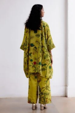 Archana Jaju Mustard Handpainted Kalamkari Kaftan Set -Echo Clohting Shop 27923aja31 5