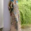 Archana Jaju Ivory & Rose Handpainted Jacket Set