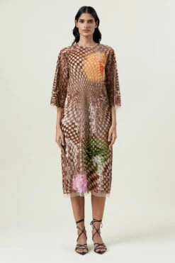 Kanika Goyal Label Multicoloured Hand-embellished Midi Dress