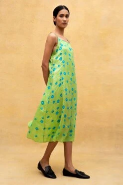 Injiri Green Printed Strappy Dress -Echo Clohting Shop 2812inj14 3