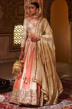 Itrh Pink Embroidered Linen Lehenga Set 7 Itrh Pink Embroidered Linen Lehenga Set -Echo Clohting Shop 287itrh3 3