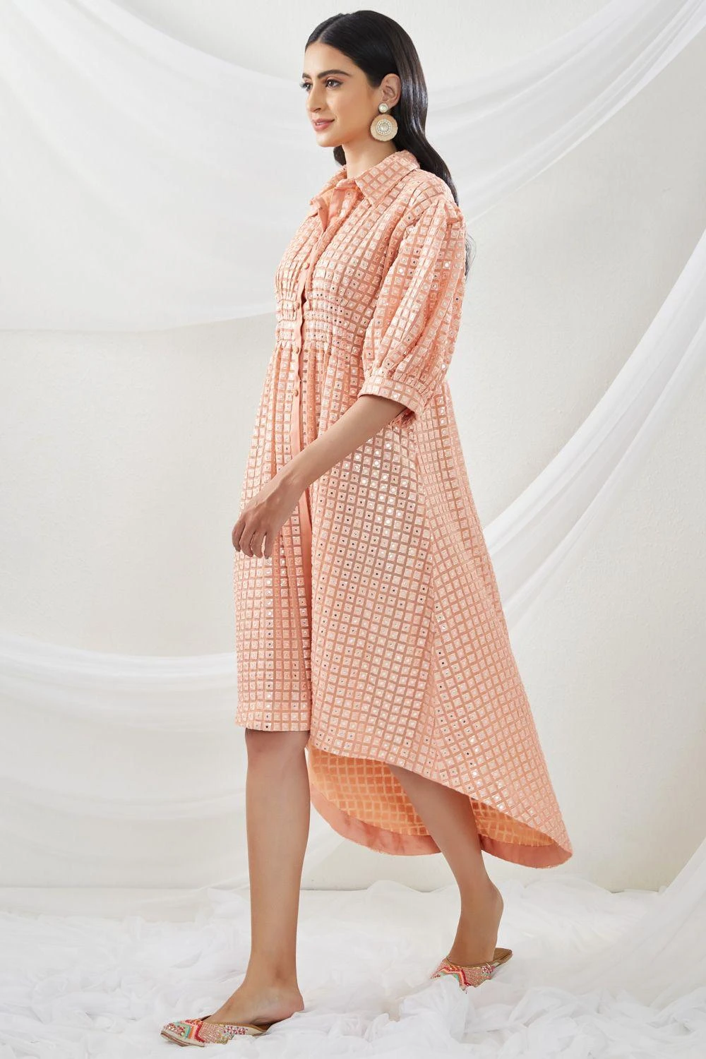 Twenty Nine Peach Mirrorwork Hi-low Dress 2 Twenty Nine Peach Mirrorwork Hi-low Dress - Image 2