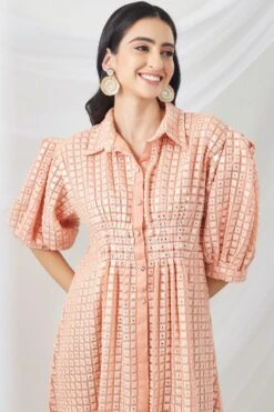 Twenty Nine Peach Mirrorwork Hi-low Dress 6 Twenty Nine Peach Mirrorwork Hi-low Dress -Echo Clohting Shop 287twennin21 3