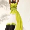 Richa Khemka Lime Green Ruffled Lehenga Set