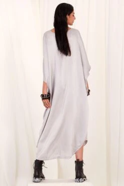 AK-OK By Anamika Khanna Printed Silk Kaftan In Grey -Echo Clohting Shop 290423ak3 3