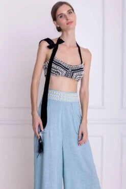 Dilnaz Black Embroidered Bustier -Echo Clohting Shop 2910dn03 2