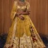 Simar Dugal Yellow Dabka Embroidered Lehenga Set