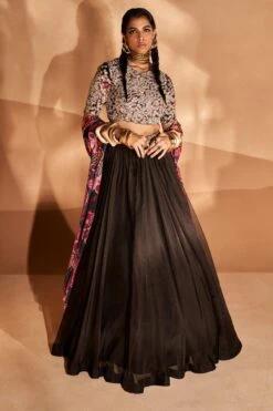 Bhumika Sharma Black Ambi Jaal Lehenga Set -Echo Clohting Shop 2912bsg9 2