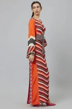 SVA Colour Block Column Dress With An Obi Belt -Echo Clohting Shop 29523sva12 3
