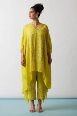 ONE NOT TWO Citrine Floral Embellished Kaftan Set