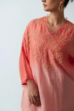 ONE NOT TWO Coral Ombre Floral Embellished Kaftan Set -Echo Clohting Shop 29623ont23 4