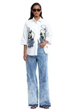 Kanika Goyal Label Warped Vine Dual Embellished Shirt