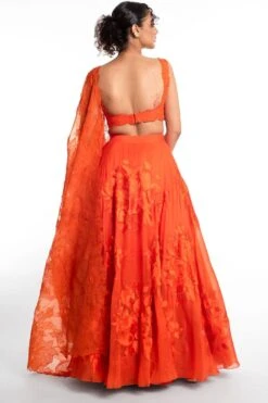 Aikeyah Orange Resham Embroidered Lehenga Set -Echo Clohting Shop 29ai22 5