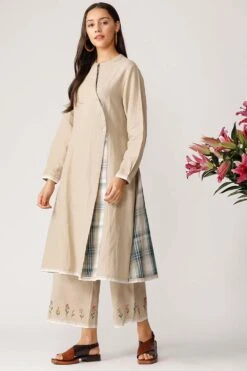 Payal Pratap Beige Embroidered Pants