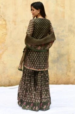 Niti Bothra Green Cascade Sharara Set -Echo Clohting Shop 30323nb24 4