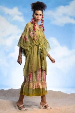 CAPISVIRLEO Green Embellished Kaftan Set -Echo Clohting Shop 30623cp31 3