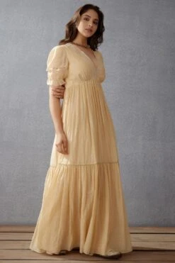 Torani Musk Beige Handblock Printed Dress -Echo Clohting Shop 307tochtil61 3