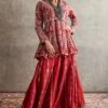 Jayanti Reddy Red Zardosi Embellished Sharara Set