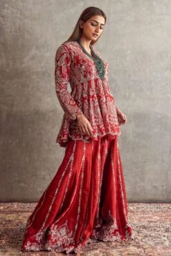 Jayanti Reddy Red Zardosi Embellished Sharara Set -Echo Clohting Shop 310823jr04 3