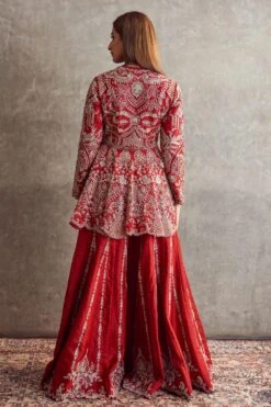 Jayanti Reddy Red Zardosi Embellished Sharara Set -Echo Clohting Shop 310823jr04 4