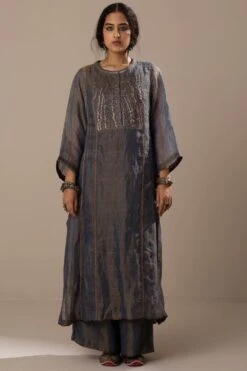 Sunira Designs Blue Handwoven Linen Ijar Pants