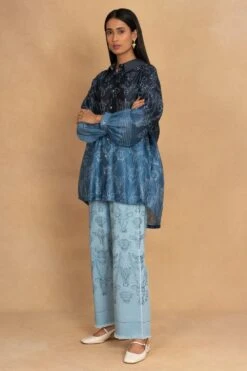 Ikai Blue Shibori Dropped Shoulder Shirt -Echo Clohting Shop 31523ia1 3