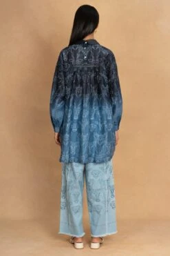 Ikai Blue Shibori Dropped Shoulder Shirt -Echo Clohting Shop 31523ia1 5