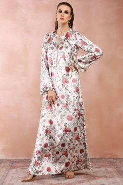 PS Pret By Payal Singhal White Gulbagh Printed Kaftan -Echo Clohting Shop 31523ps64 6