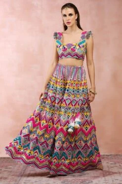 Payal Singhal Multicoloured Embellished Sharara Set -Echo Clohting Shop 31523ps74 3