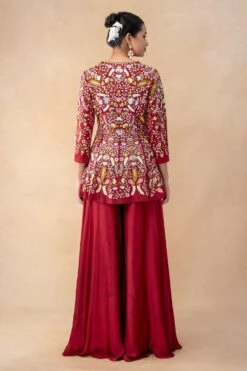 Ahilian Red Thread Embellished Sharara Set -Echo Clohting Shop 31723an31 5 1