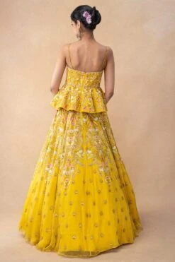 Ahilian Yellow Thread Embellished Lehenga Set -Echo Clohting Shop 31723an32 5