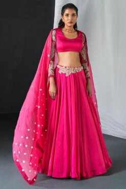 Bhumika Sharma Fuschia Embroidered Lehenga Set