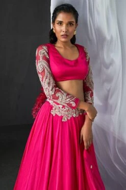 Bhumika Sharma Fuschia Embroidered Lehenga Set -Echo Clohting Shop 31823bs14 3