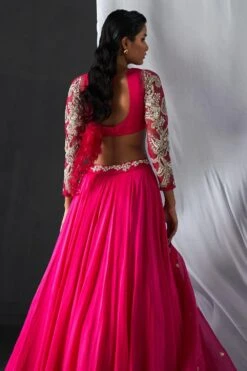 Bhumika Sharma Fuschia Embroidered Lehenga Set -Echo Clohting Shop 31823bs14 4