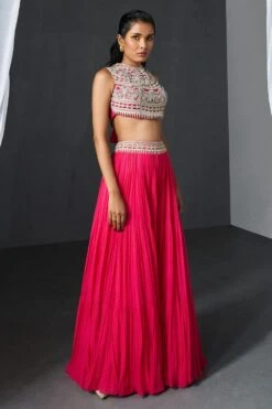 Bhumika Sharma Fuschia Embroidered Sharara Set