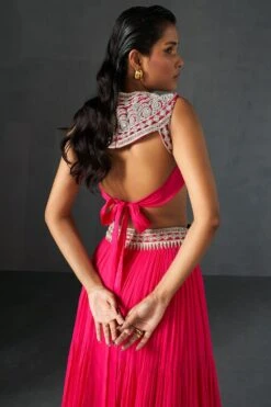 Bhumika Sharma Fuschia Embroidered Sharara Set -Echo Clohting Shop 31823bs18 3