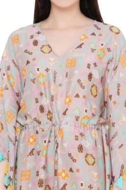 PS Pret By Payal Singhal Lavender Silkmul Printed Kaftan -Echo Clohting Shop 319ps6 4